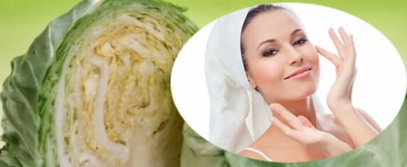 Mask with cabbage to tighten the skin